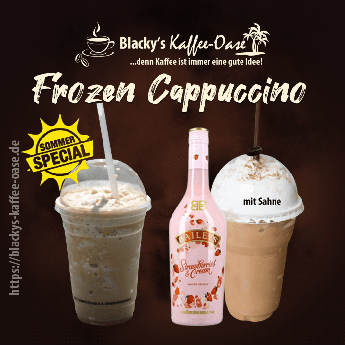 frozen cappuccino strawberry Blackys Kaffee Oase